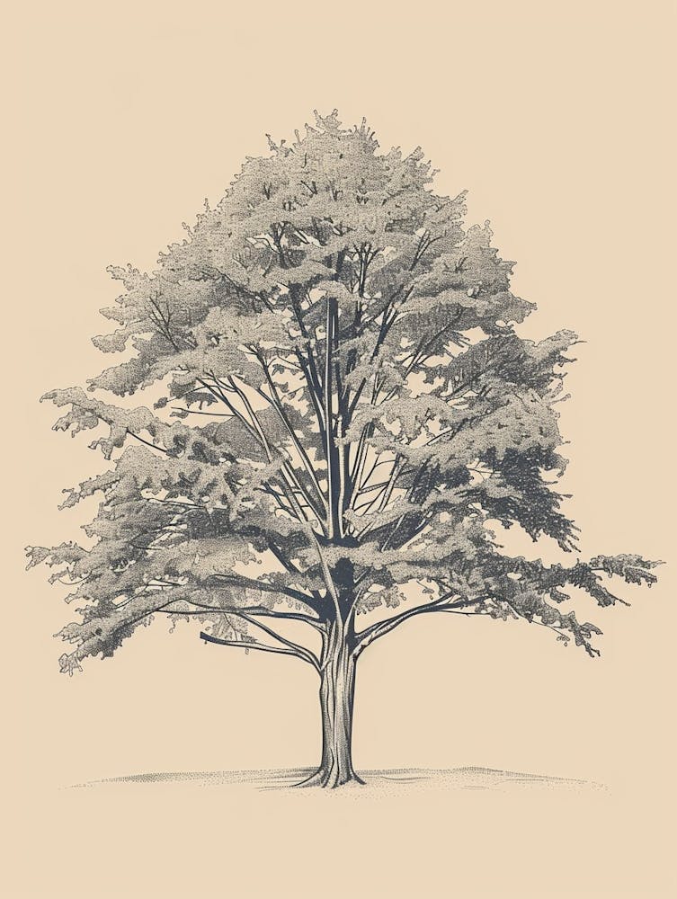 Beech Tree Minimalistic Drawing 1