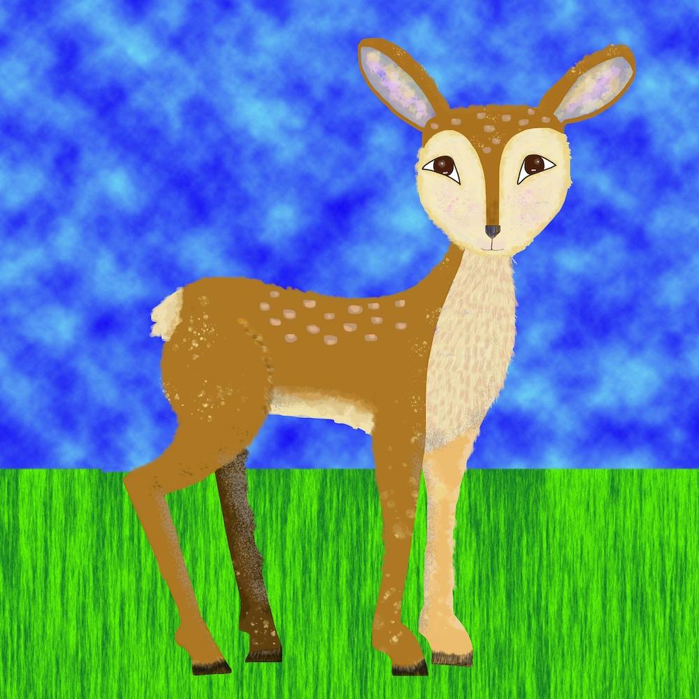 Deer In Forest Square