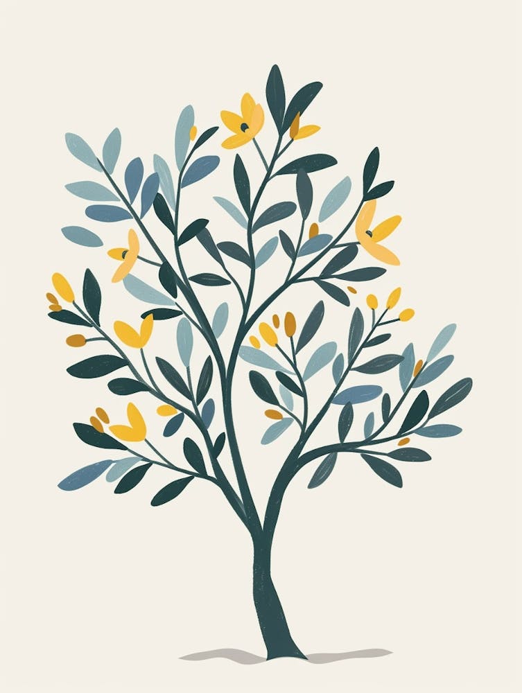 Olive Tree Flat Illustration 1