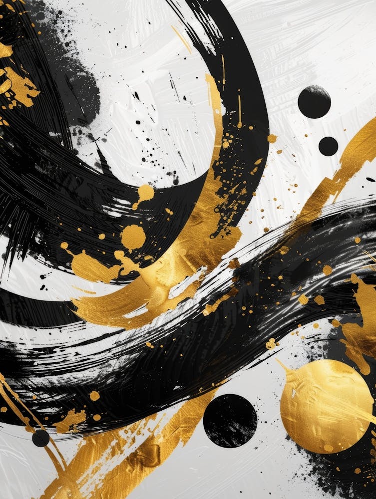 Abstract Gold And Black Painting 33