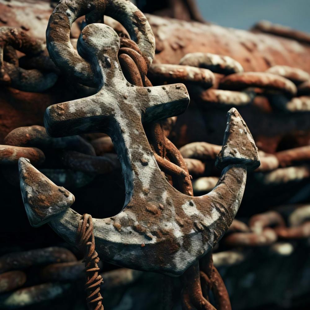 Anchor On Rusty Chain