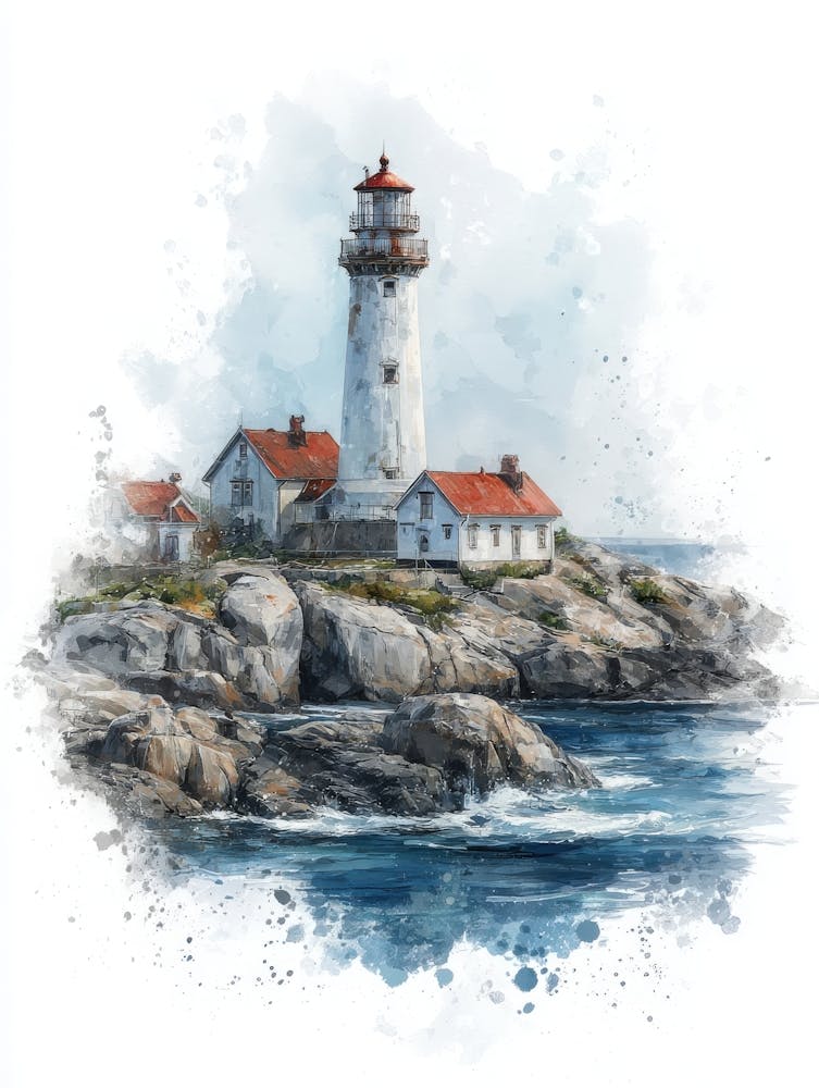 Aihrgdesign Isolated Watercolor Painting Of European Lighthou F6668507 5fb8 437c B220 E6d56b0a3079 3