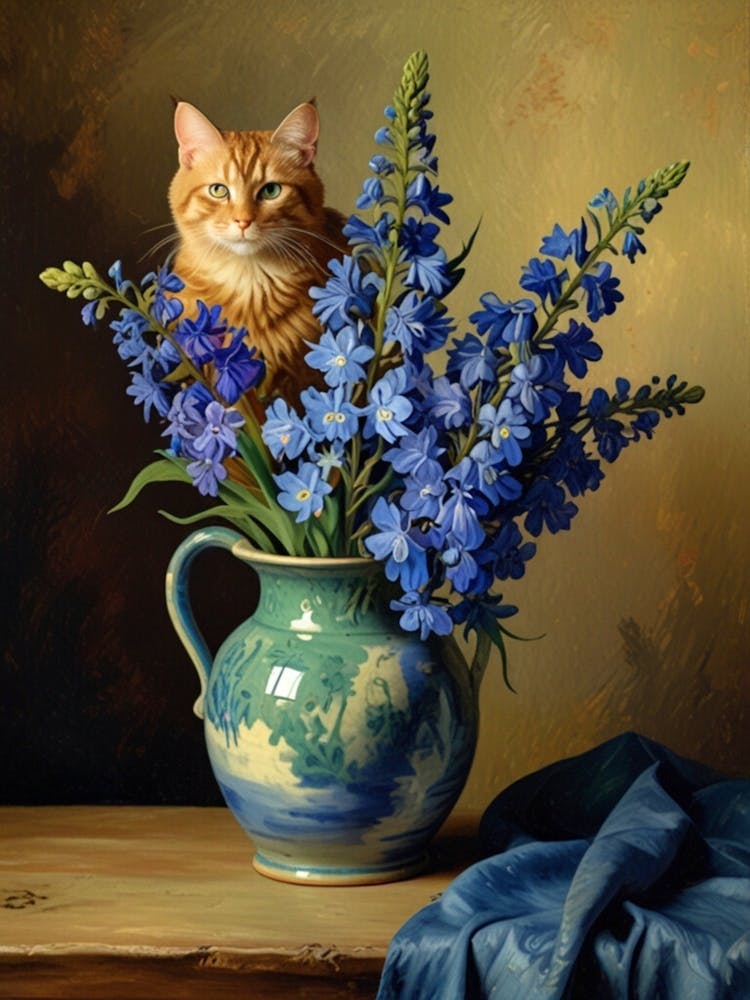Cat In Blue Vase 1