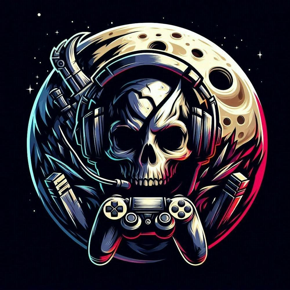 Skull With Game Controllers