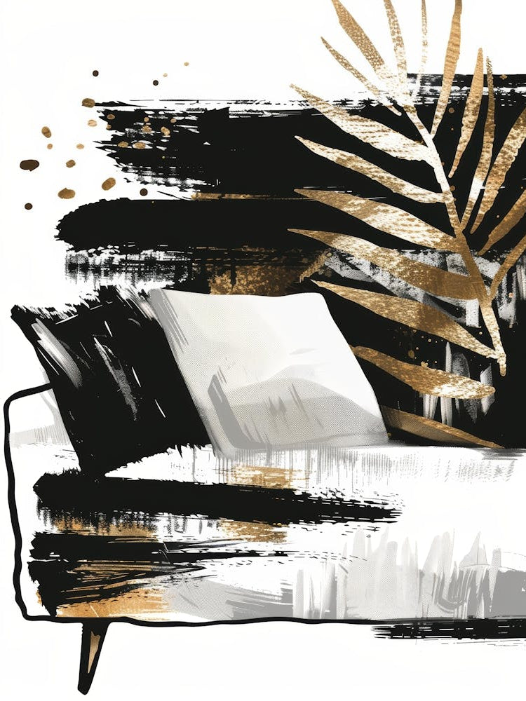 Gold And Black Couch