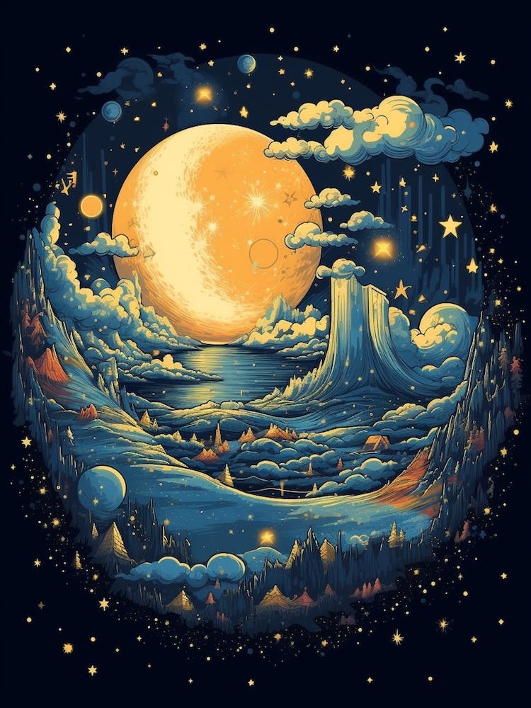 The Moon And Clouds Celestial 2