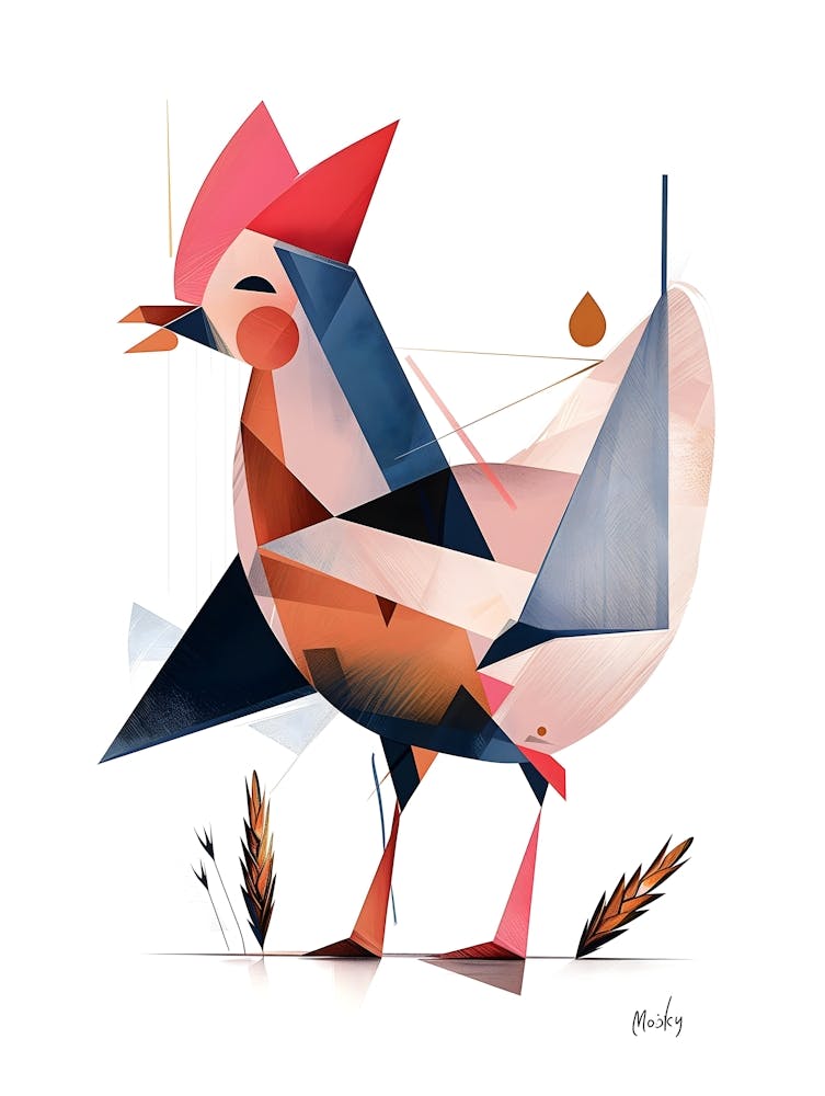 Geometric Chicken, Minimalism, Cubism