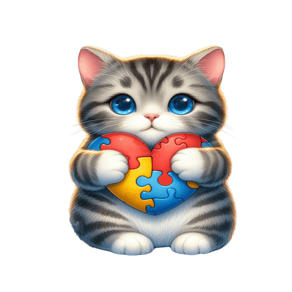 American Shorthair Puzzle Piece Cat Autism