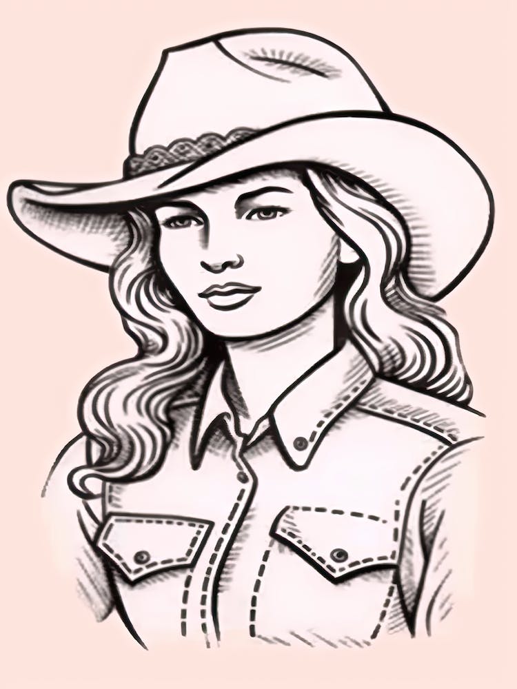 Cowgirl Portrait Pink 4