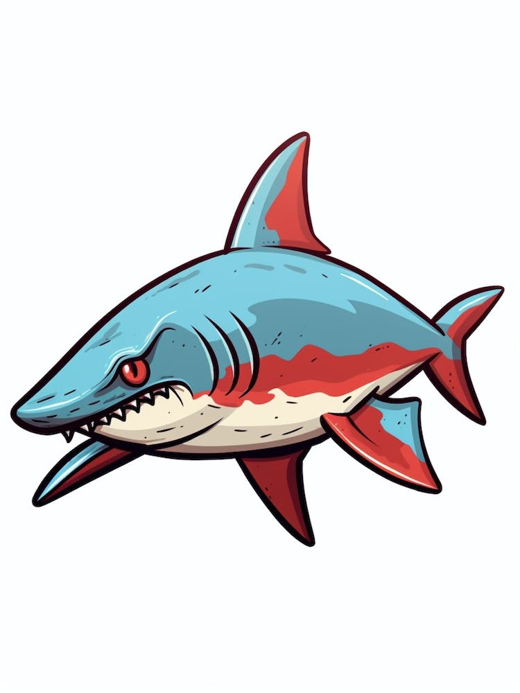 A Blacktip Shark In A Vintage Cartoon Style 3