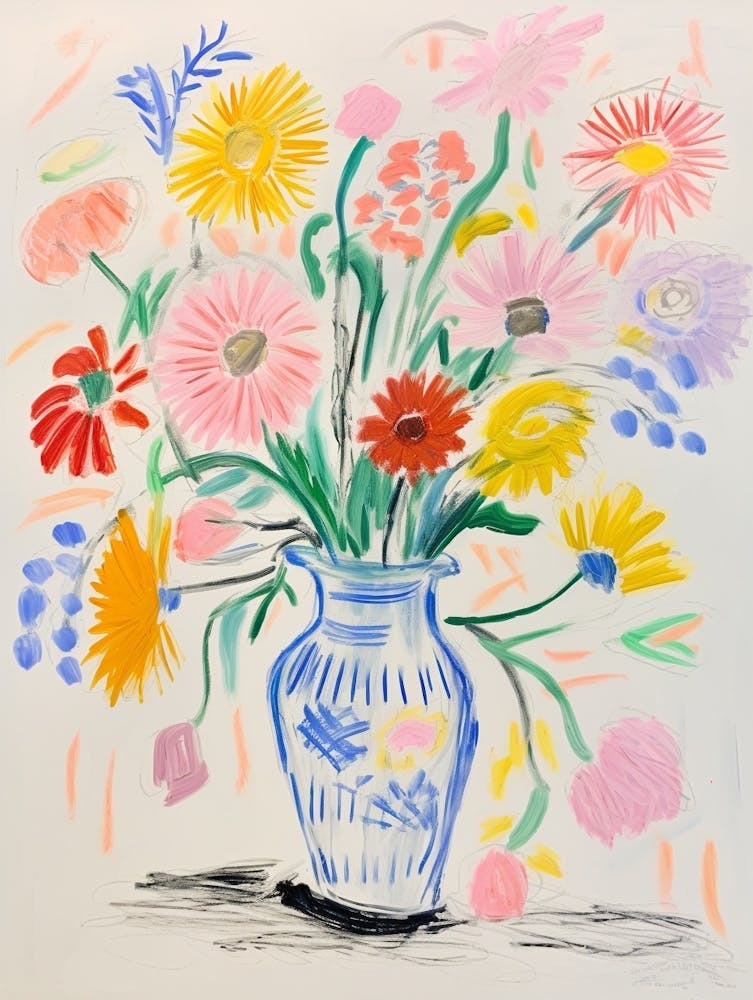 Flower Painting Fauvist Style Asters 2