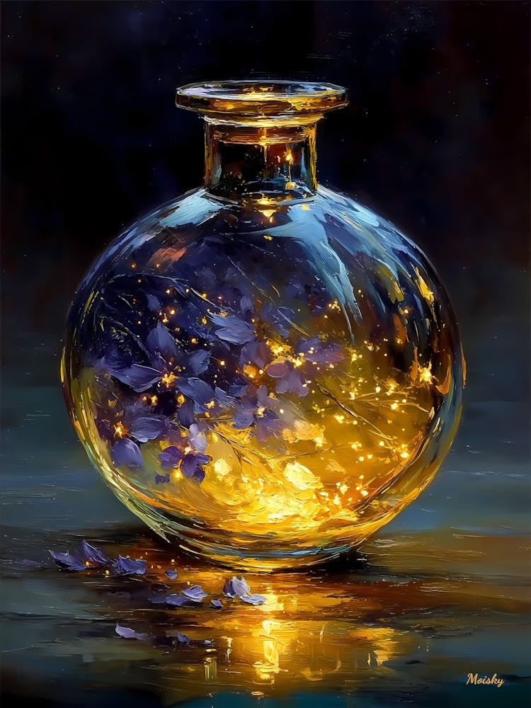 Galaxy Gold Essence, Magical Perfume Bottle Art