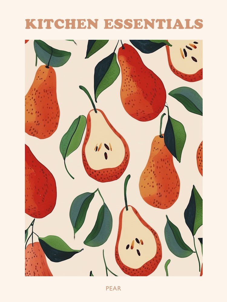 Pear Pattern Illustration Poster 2