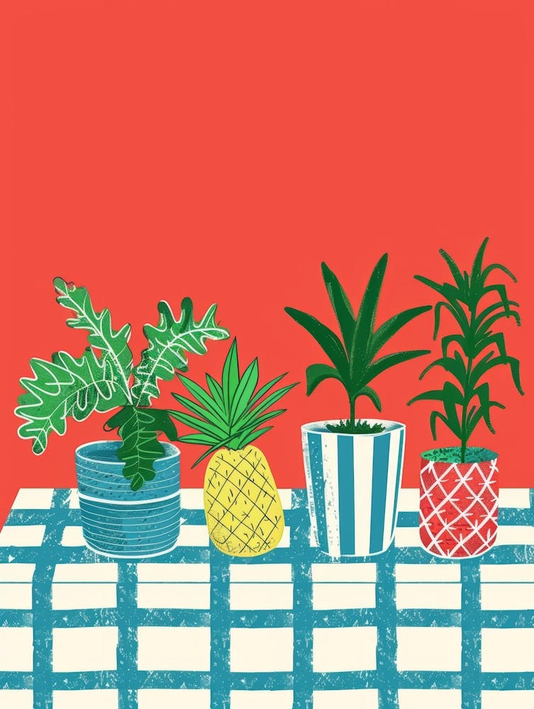 Potted Plants On A Table 1