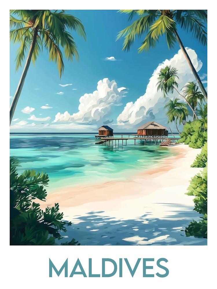 Affiche de voyage Maldives 1