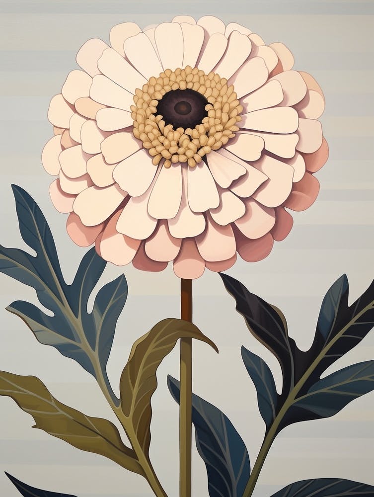 Flower Illustration Zinnia