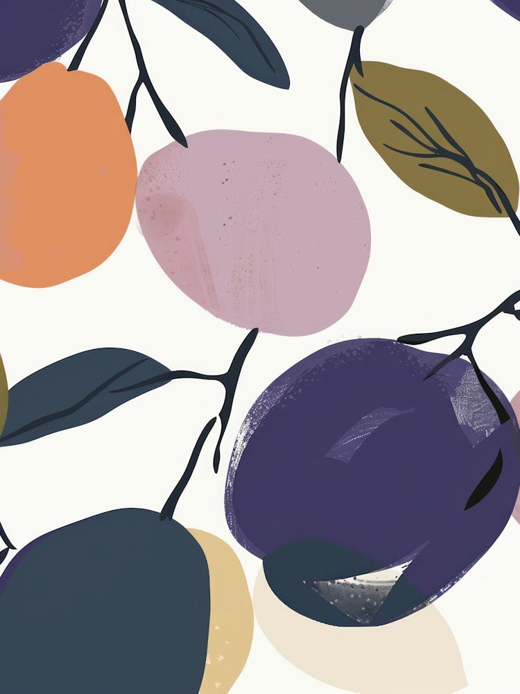 Plum Close Up Illustration 3