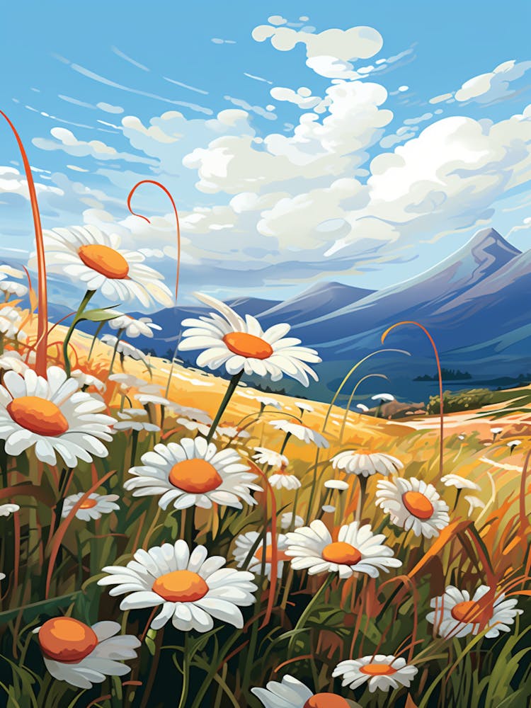 Daisy Wilfflower In A Field In South Western Style (1)