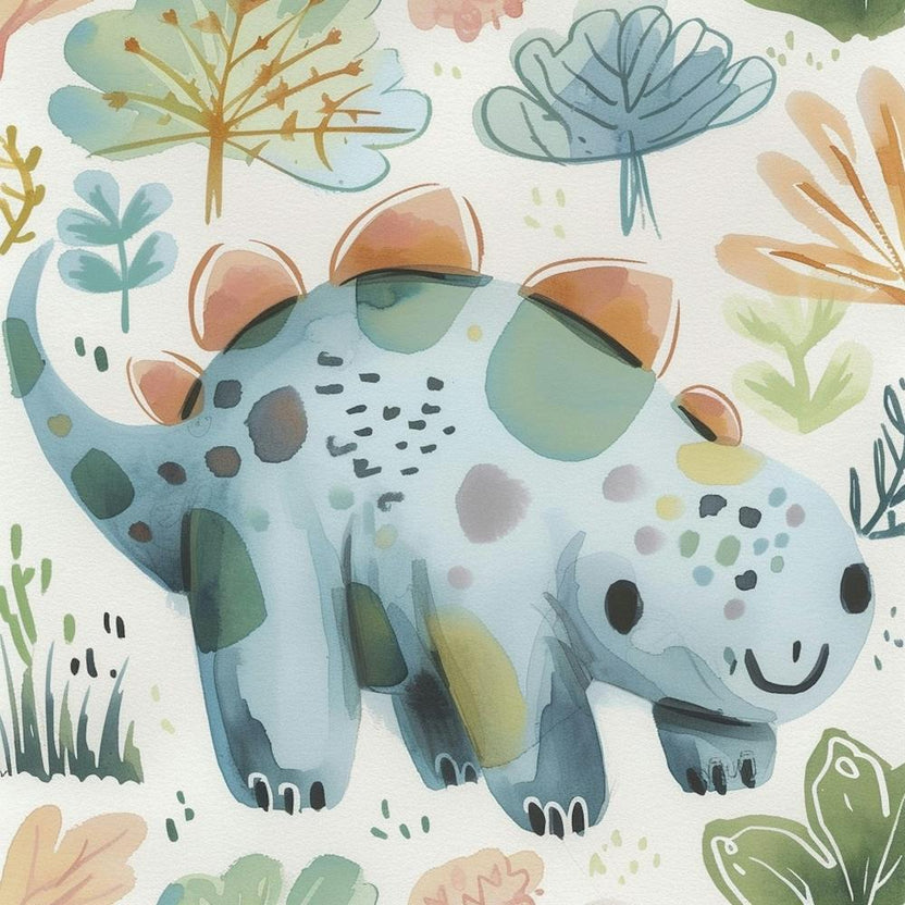Cute Muted Pastels Ankylosaurus Dinosaur 2