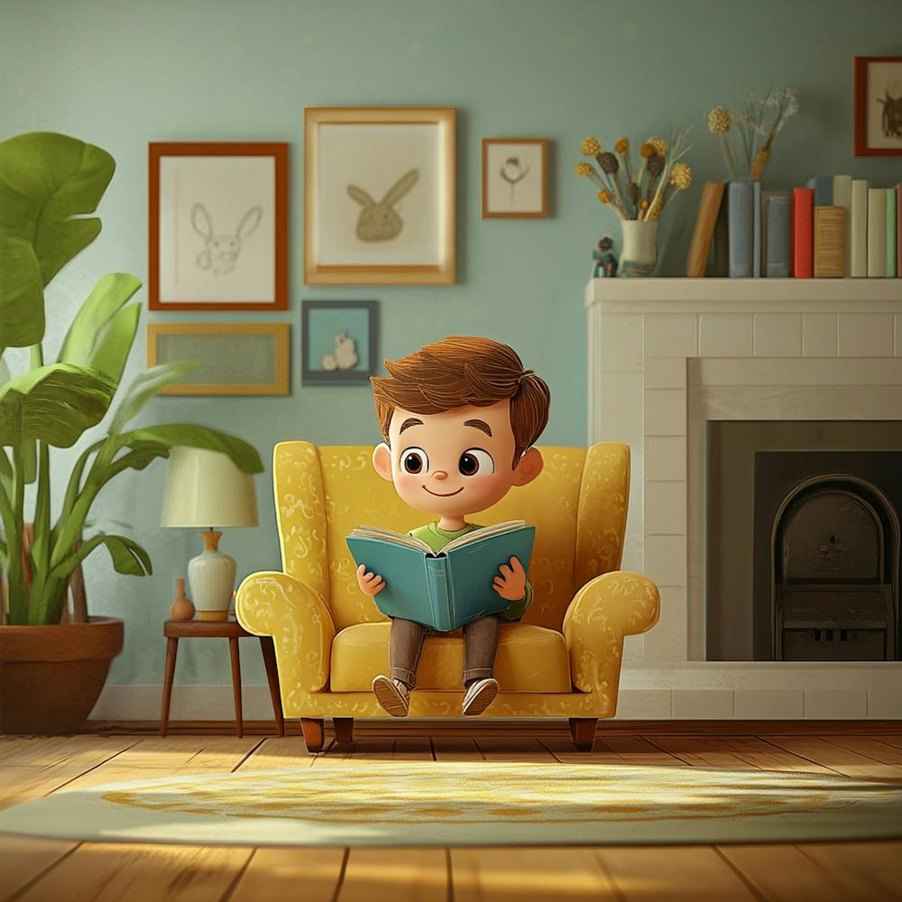 Boy Reading A Book