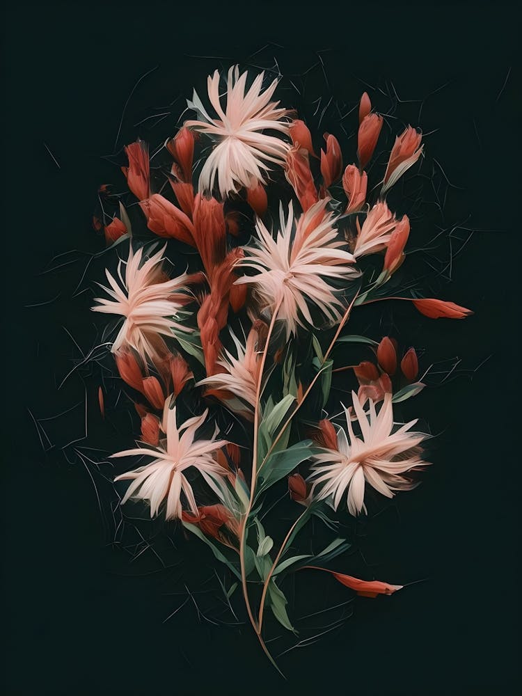 Flowers On A Black Background 12