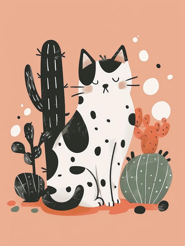 Katze mit Kaktus