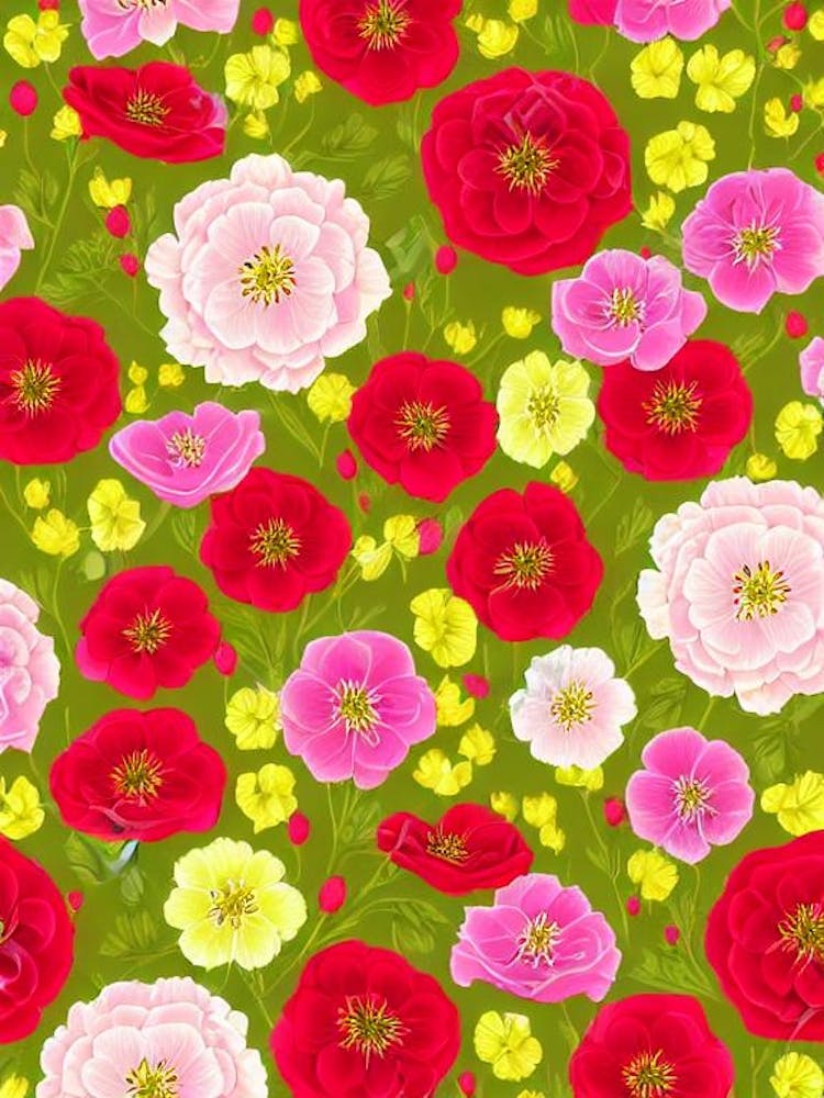 Lisianthus Repeat Retro Flower