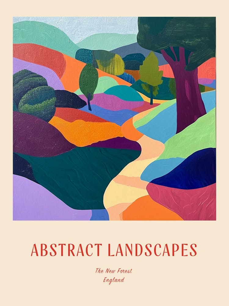 Colourful Abstract The New Forest England 1 Poster