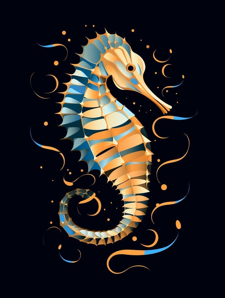 Seahorse Minimalist Abstract 1