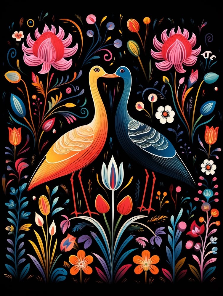 Folk Bird Illustration Coot 3