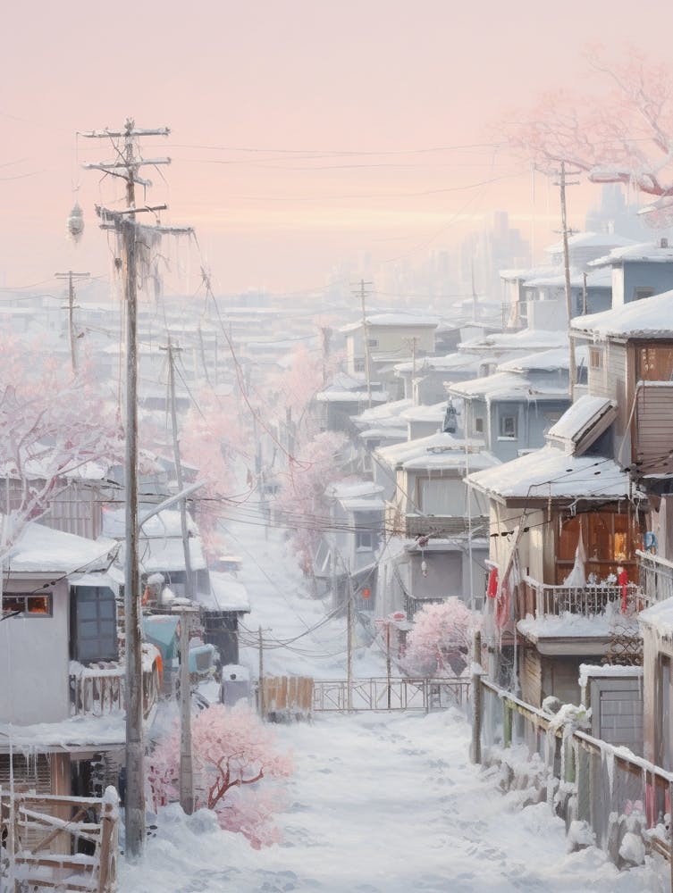 Dreamy Winter Painting Seoul South Korea 2