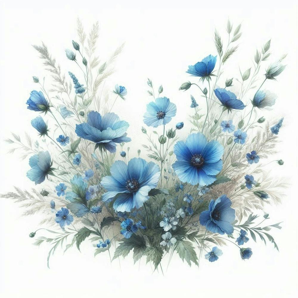 blue botanical wildflowers 3