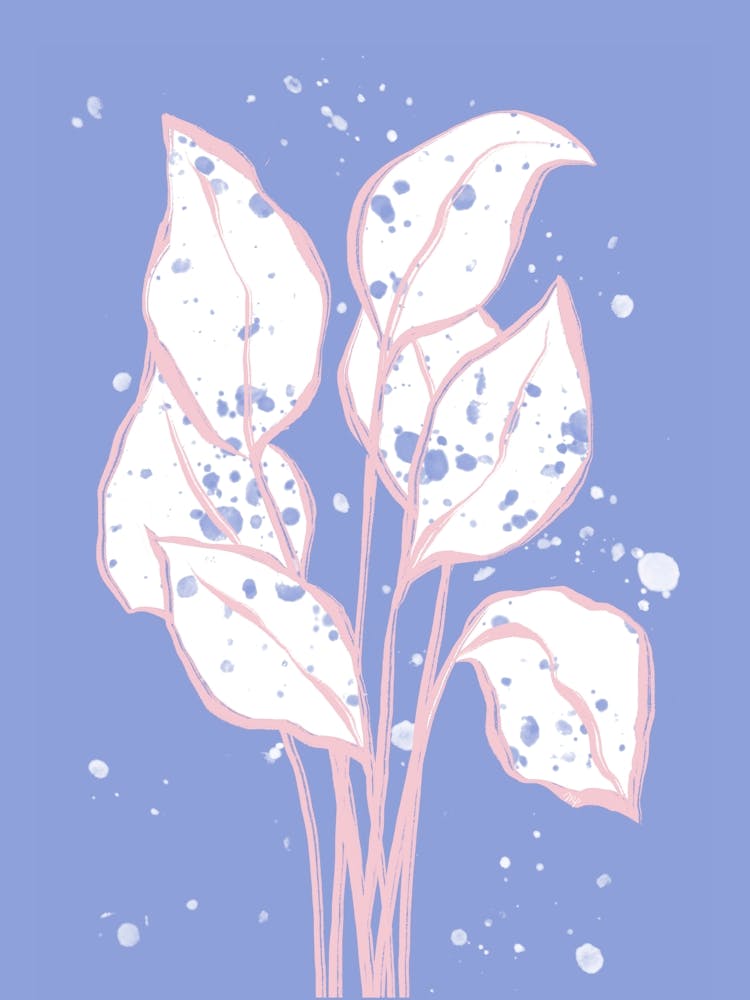 Blue Pink Leaves