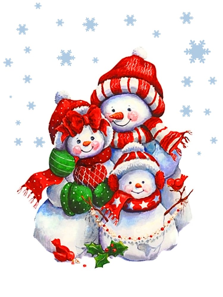 Happy Snowman Family