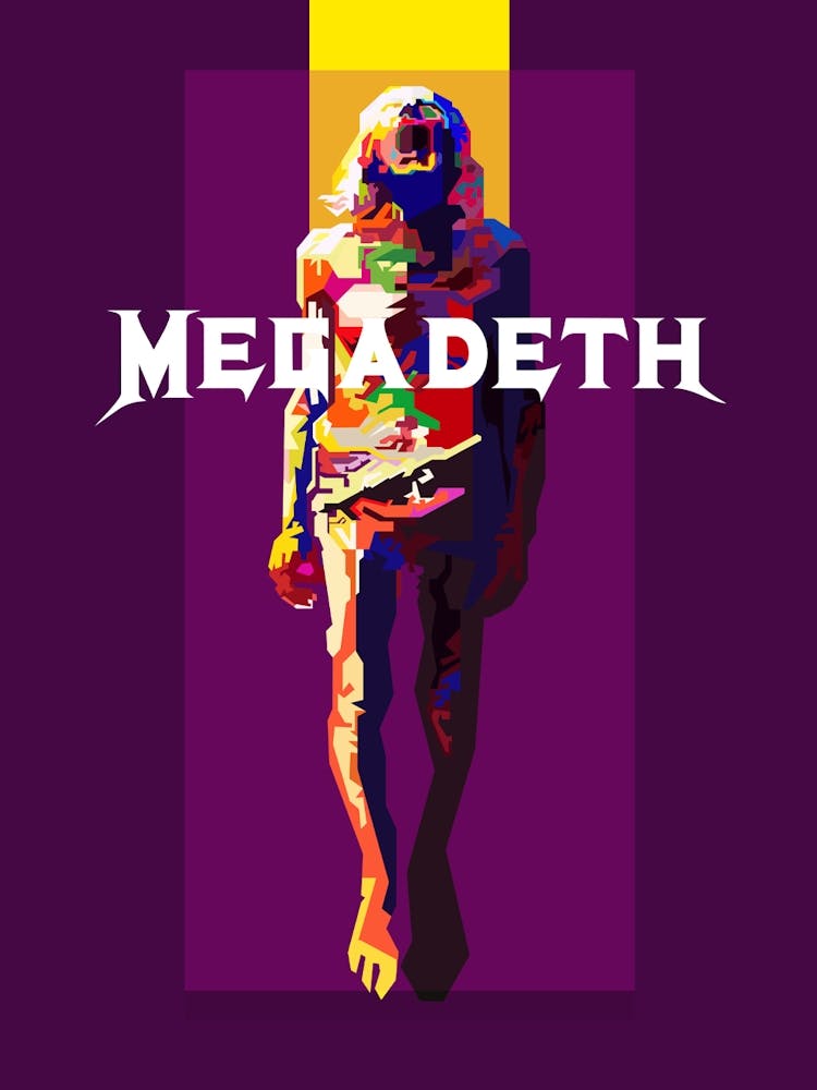 Man In Prisoner - Megadeth Pop Art WPAP heavy metal rock band cover song album.