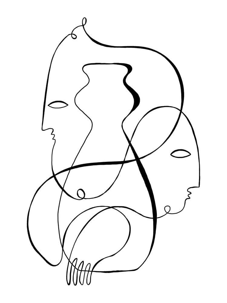Face And Vase 2 Line