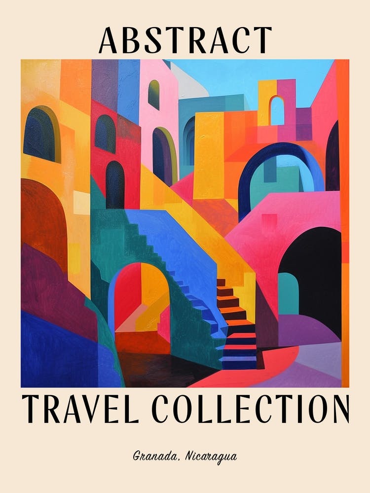 Abstract Travel Collection Poster Granada Nicaragua 2