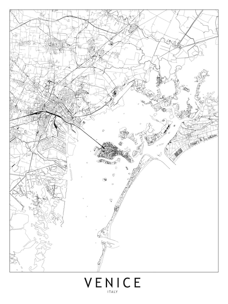 Venice White Map