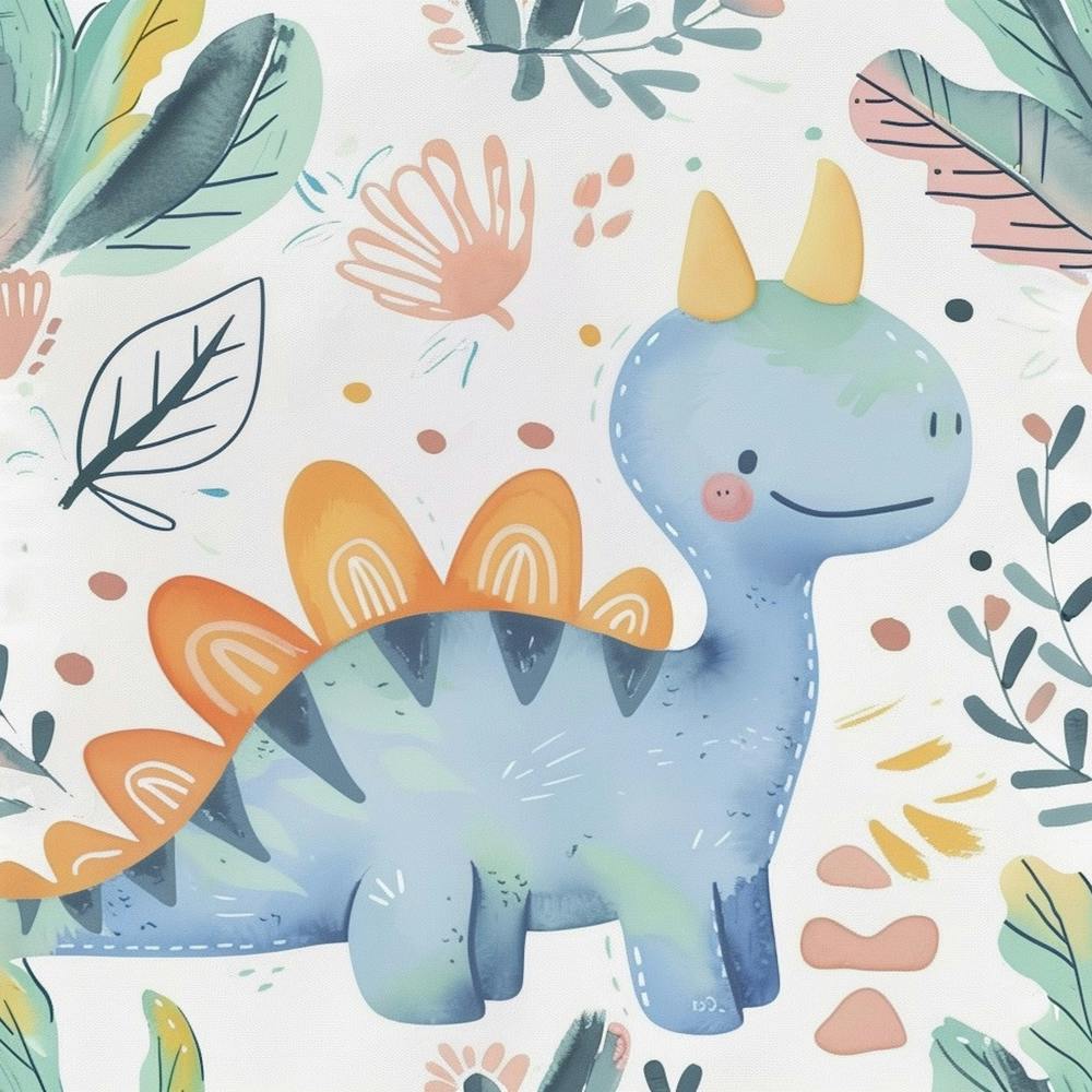 Cute Muted Pastels Stegosaurus Dinosaur  2