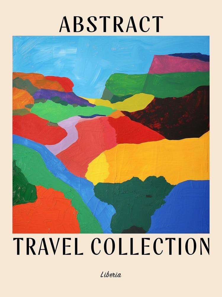 Abstract Travel Collection Poster Liberia