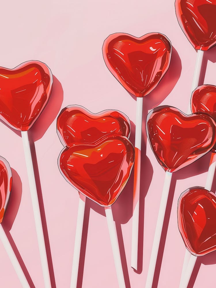 Trendy Hearts Painting, Girly Pink Painting