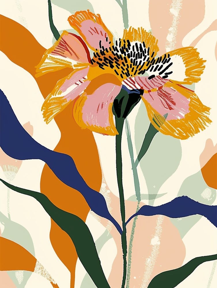 Colourful Flower Illustration Calendula 4