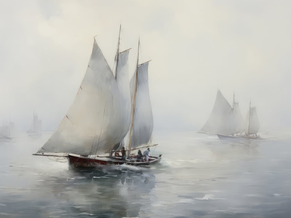 Muted Nautical Ship Painting