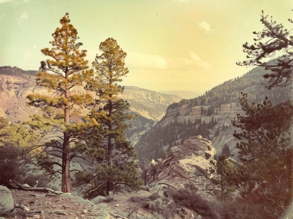 Retro Wooded Pines 5