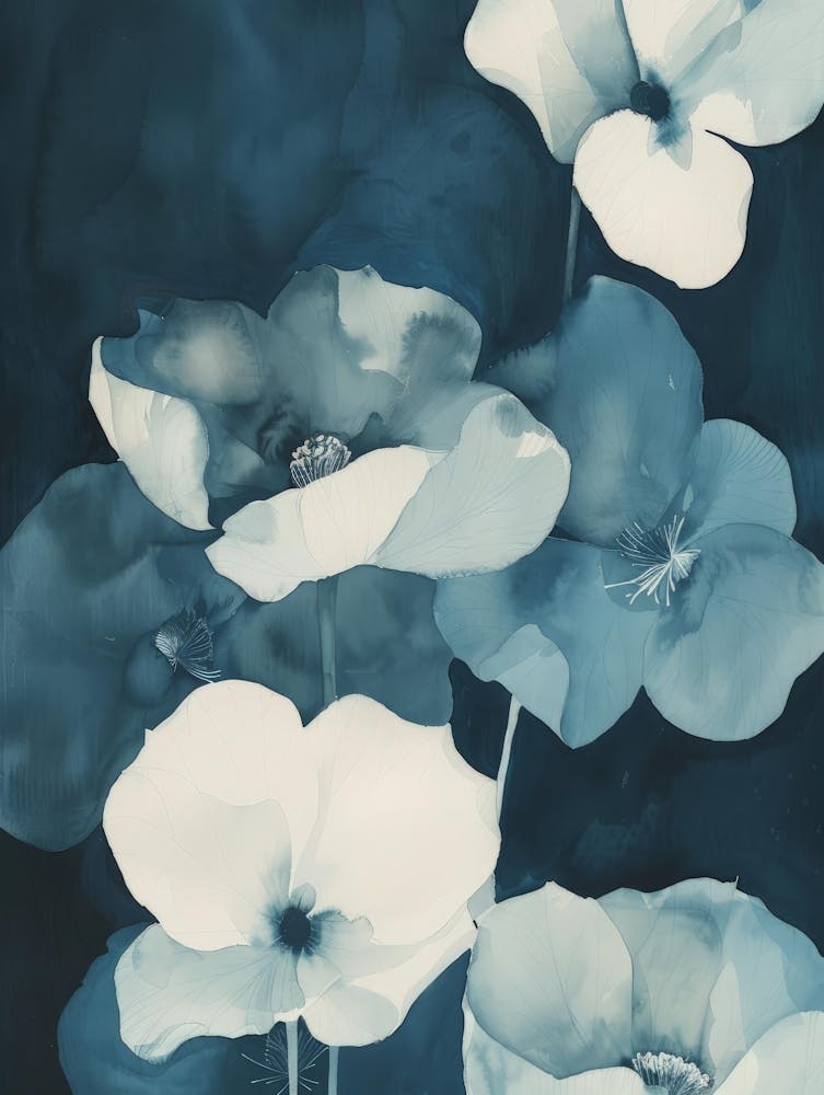 Blue Poppies Impression sur Toile