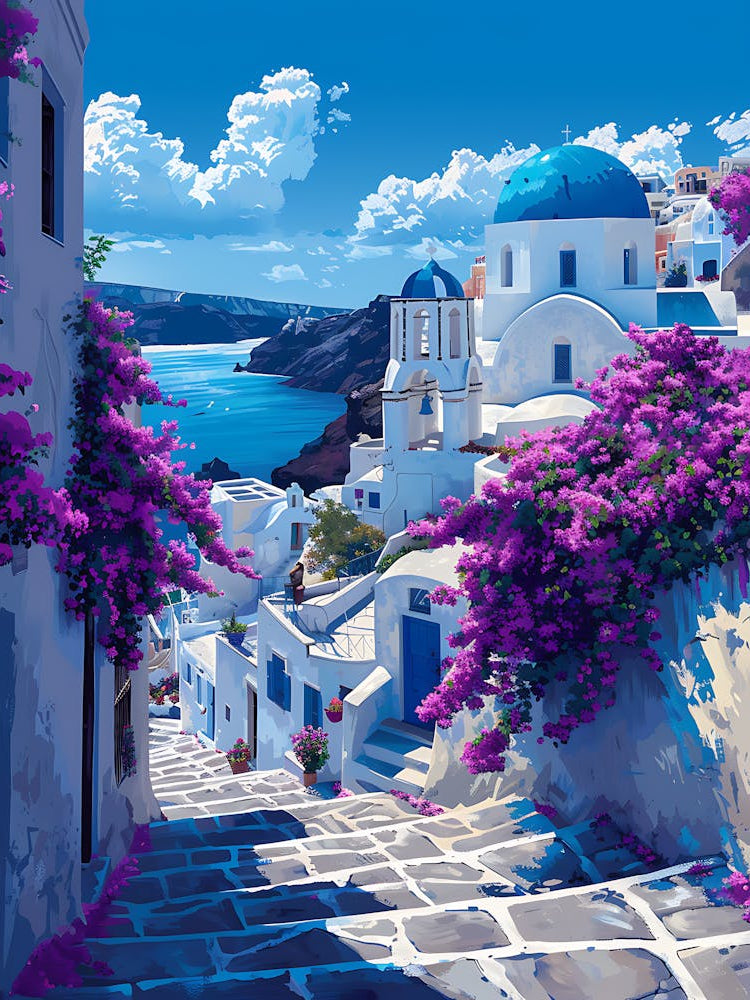 Beautiful Santorini Greece Wall Art 3