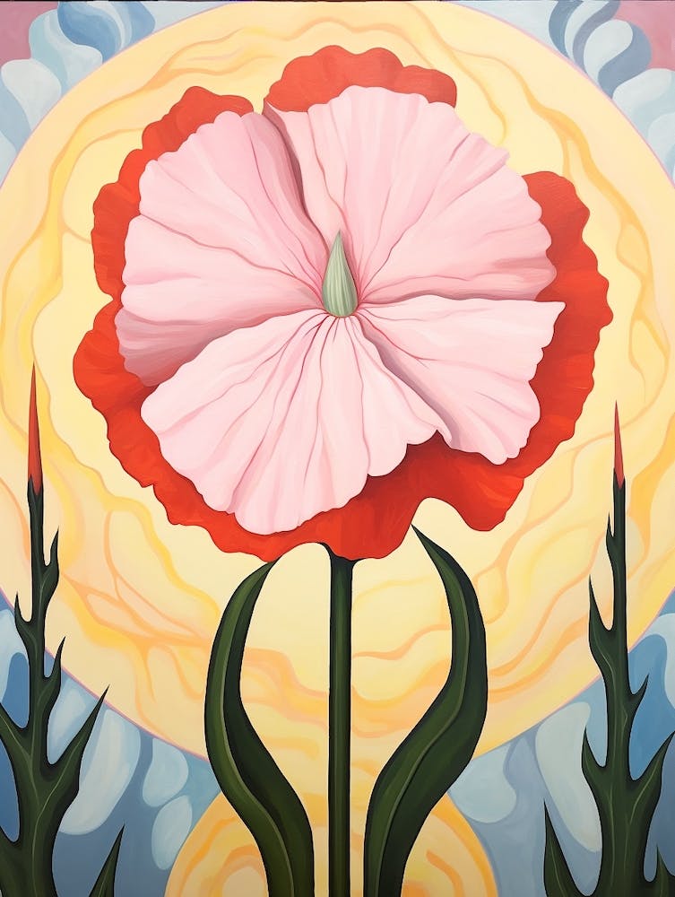 Carnation Dianthus 1 Hilma Af Klint Inspired Pastel Flower Painting