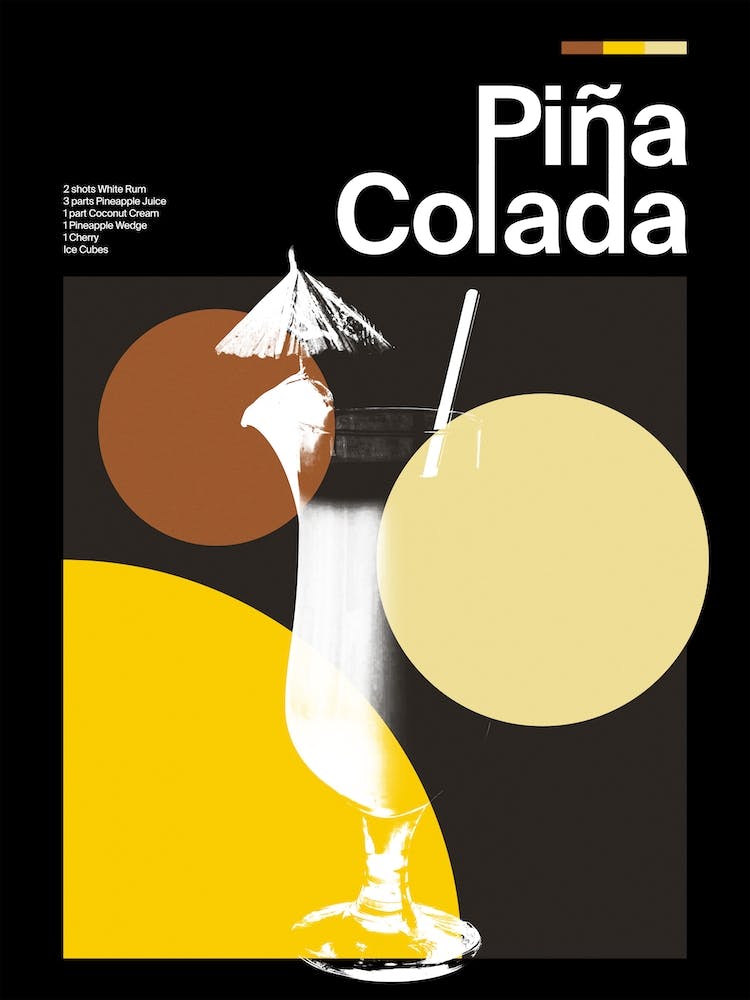 Mid Century Dunkler Pina Colada Cocktail