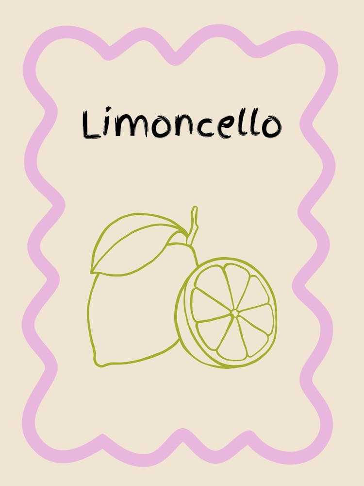 Limoncello Doodle Poster Lilac & Green