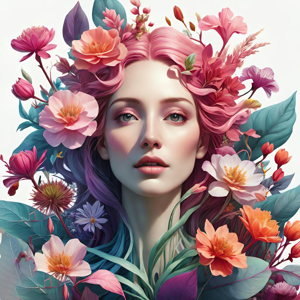 FRAU MIT BLUMEN 406